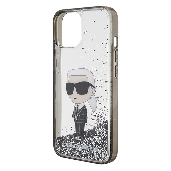 Husa pentru iPhone 15, Hardcase Liquid Glitter, Karl Lagerfeld - Transparent - 1 | YEO