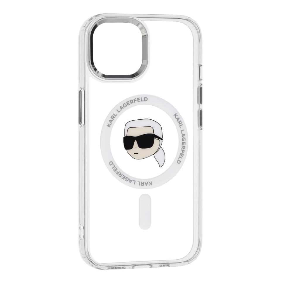 Husa pentru iPhone 15, Karl Lagerfeld, IML MagSafe, Alb - 1 | YEO