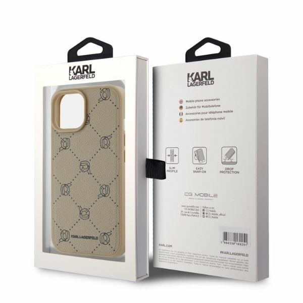 Husa pentru iPhone 15 Leather MagSafe, Karl Lagerfeld - Maro - 3 | YEO