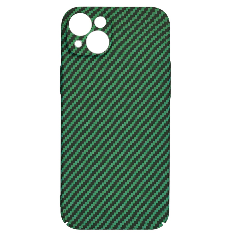 Husa pentru iPhone 15 Plus, SKYDDAR INNOVATION, textura carbon, Carbonite FiberShell, Verde, set cu sticker - 3 | YEO