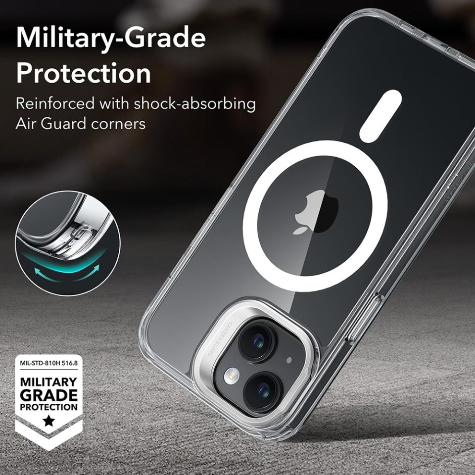 Husa pentru iPhone 15 Plus, slim MagSafe, Classic Hybrid HaloLock Kickstand ESR - Transparenta - 1 | YEO