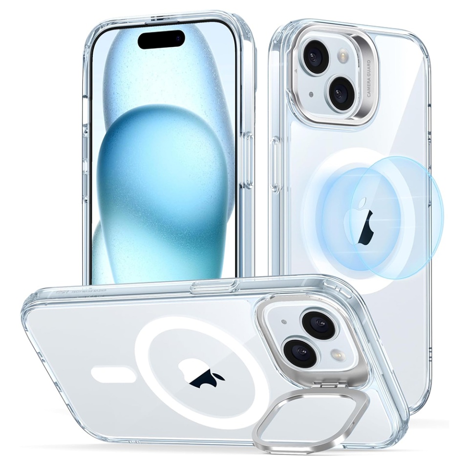 Husa pentru iPhone 15 Plus, slim MagSafe, Classic Hybrid HaloLock Kickstand ESR - Bleu