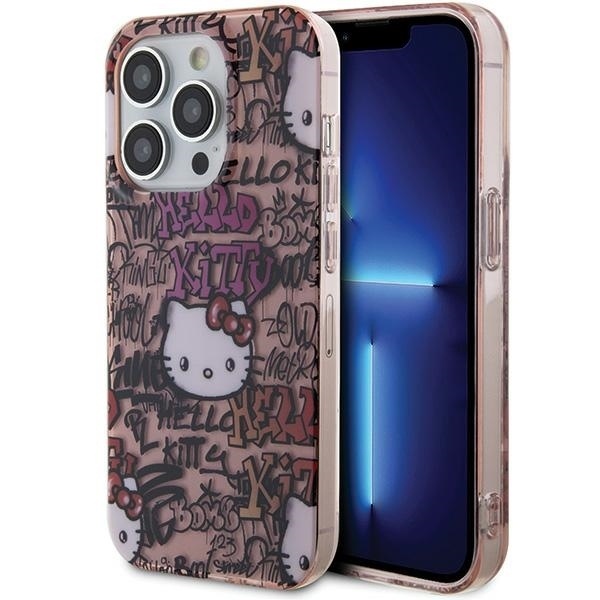 Husa pentru iPhone 15 Pro, Hardcase IML, Hello Kitty - Roz