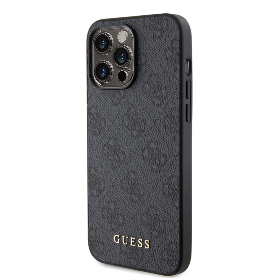 Husa pentru iPhone 15 Pro Max, Guess, Hardcase 4G Metal Gold Logo, Gri - 2 | YEO