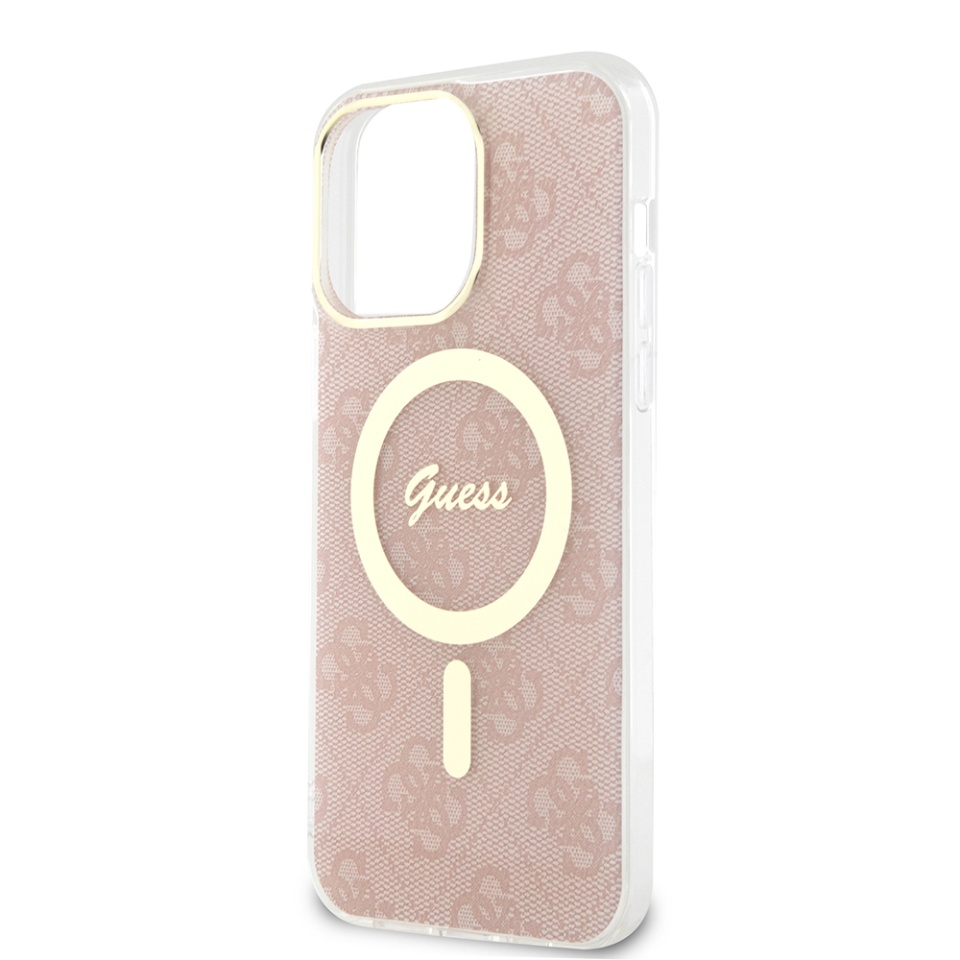 Husa pentru iPhone 15 Pro Max, IML 4G MagSafe, Guess - Roz - 3 | YEO