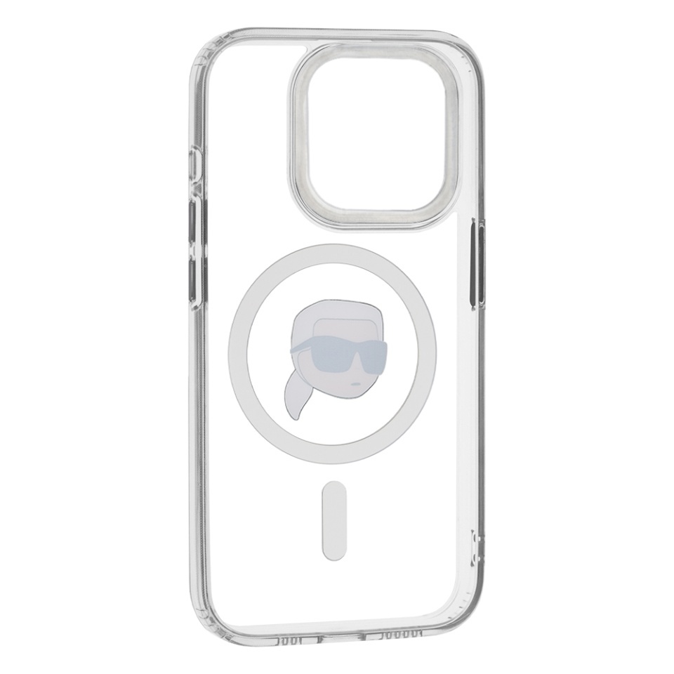 Husa pentru iPhone 15 Pro Max, Karl Lagerfeld, IML MagSafe, Alb - 2 | YEO