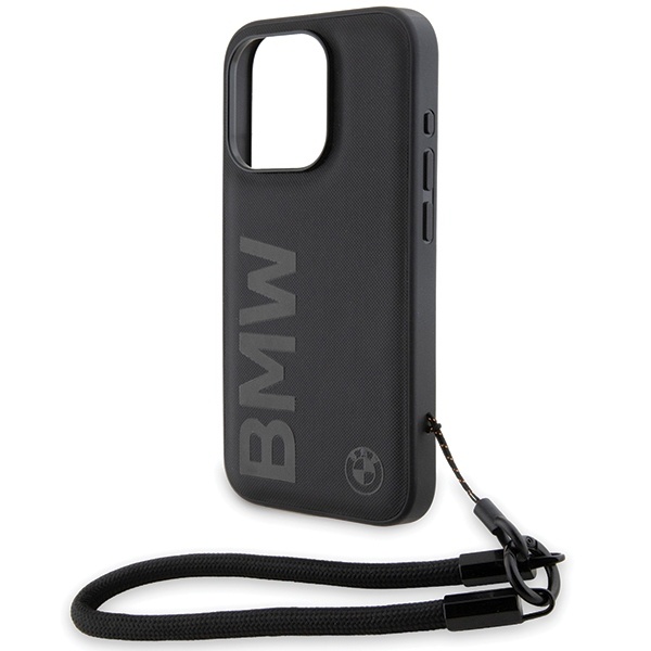 Husa pentru iPhone 15 Pro Max, Signature Leather Wordmark Cord, BMW - Negru mat - 1 | YEO