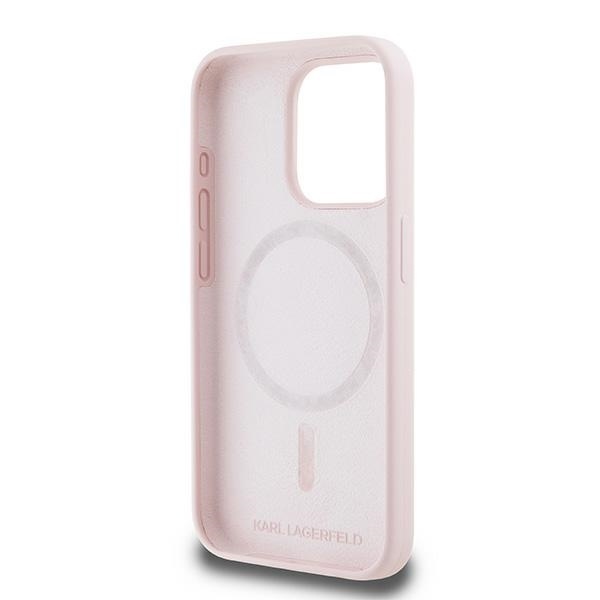 Husa pentru iPhone 15 Pro Max, Silicone MagSafe, Karl Lagerfeld - Roz - 1 | YEO