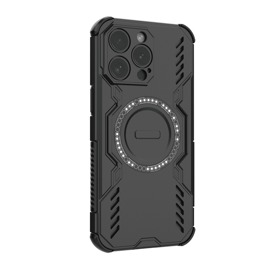 Husa pentru iPhone 15 Pro Max, SKYDDAR INOVATION, ArmorMag, Magsafe, set cu sticker, Negru - 2 | YEO