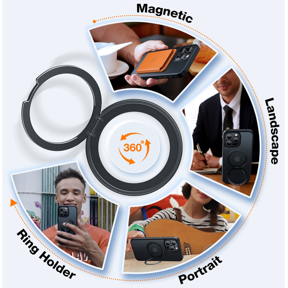 Husa pentru iPhone 15 Pro Max, Torras Ostand Pro MagSafe, Negru - 3 | YEO