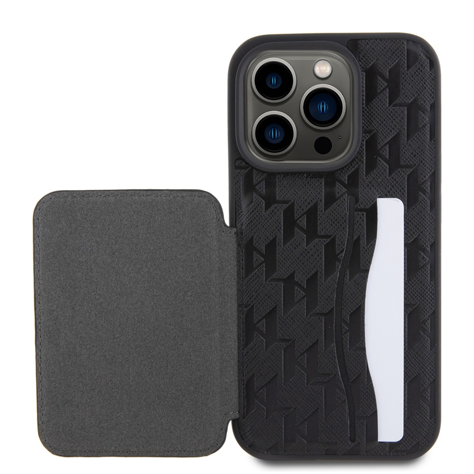 Husa pentru iPhone 15 Pro, Saffiano Cardslot, Karl Lagerfeld, Negru - 2 | YEO