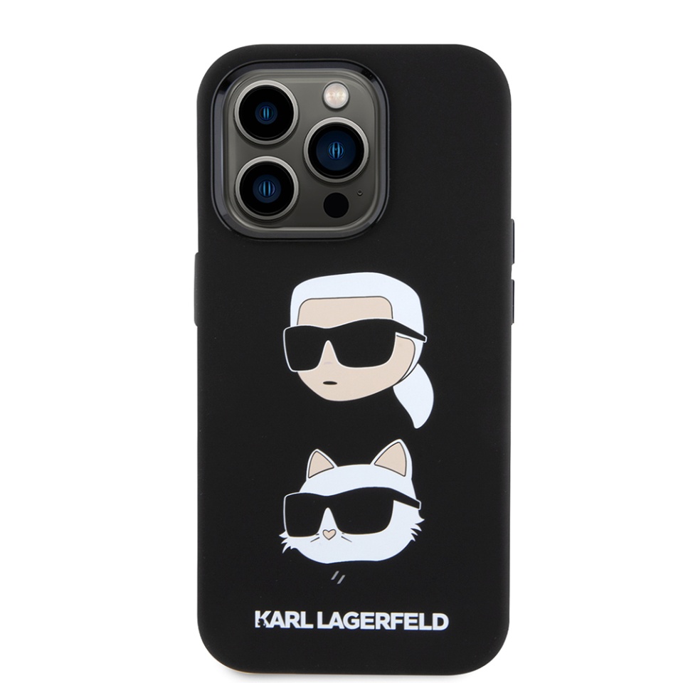 Husa pentru iPhone 15 Pro, Silicone, Karl Lagerfeld, Negru - 1 | YEO