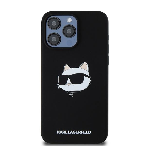 Husa pentru iPhone 15 Pro, Silicone MagSafe, Karl Lagerfeld - Negru - 2 | YEO