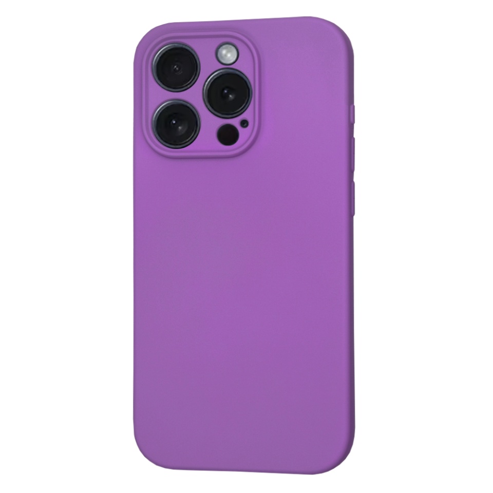 Husa pentru iPhone 15 Pro, SKYDDAR INNOVATION, din Silicon Catifelat, SoftElegance , Mov, set cu sticker - 2 | YEO