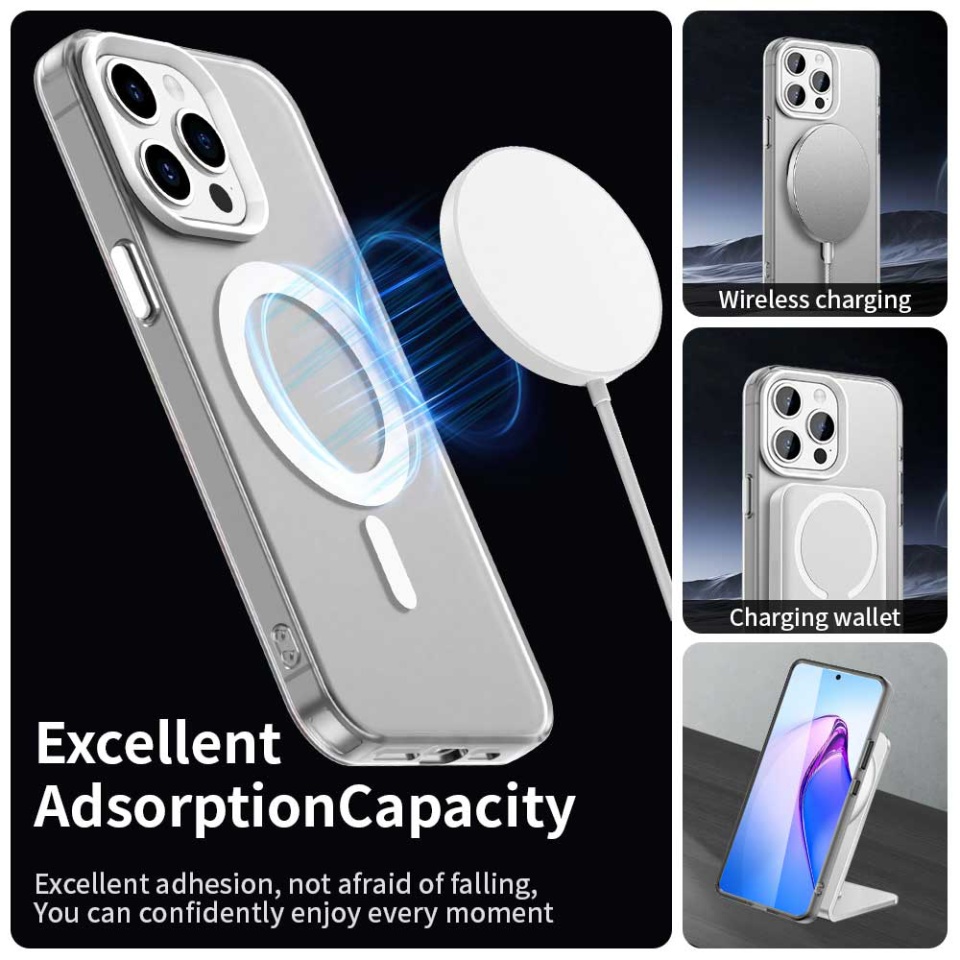 Husa pentru iPhone 15 Pro, SKYDDAR INOVATION, CandyCase, Magsafe, set cu sticker, Alb - 3 | YEO