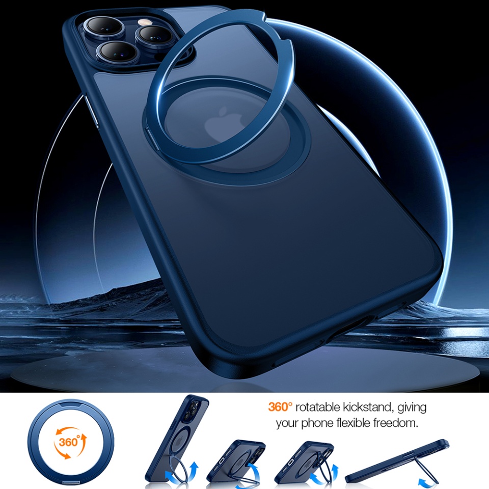 Husa pentru iPhone 15 Pro, Torras Ostand Pro MagSafe, Albastru - 3 | YEO