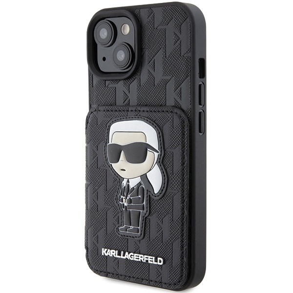 Husa pentru iPhone 15, Saffiano Cardslot, Karl Lagerfeld, Negru - 3 | YEO