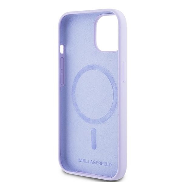 Husa pentru iPhone 15, Silicone MagSafe, Karl Lagerfeld - Mov - 1 | YEO