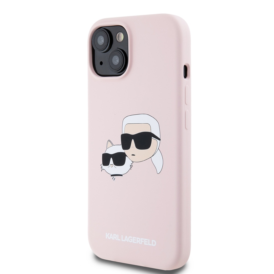Husa pentru iPhone 15, Silicone MagSafe, Karl Lagerfeld - Roz - 2 | YEO