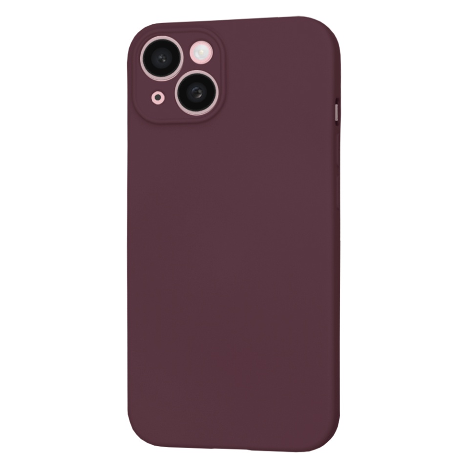 Husa pentru iPhone 15, SKYDDAR INNOVATION, din Silicon Catifelat, SoftFlex Magsafe, Bordo, set cu sticker - 1 | YEO