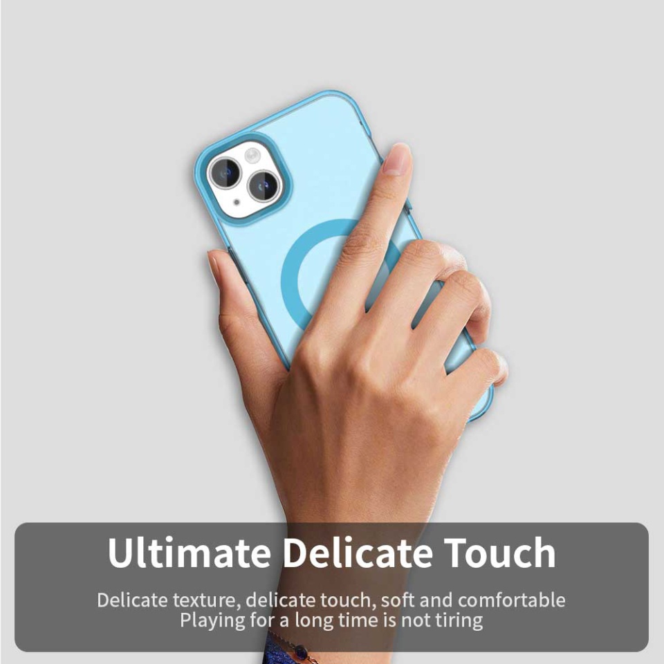 Husa pentru iPhone 15, SKYDDAR INOVATION, CandyCase, Magsafe, set cu sticker, Albastru - 3 | YEO