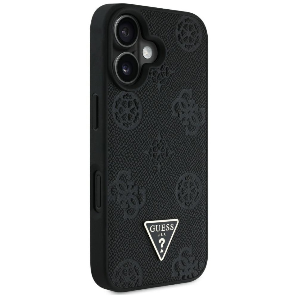 Husa pentru iPhone 16, Grained Triangle, Guess, Negru - 1 | YEO