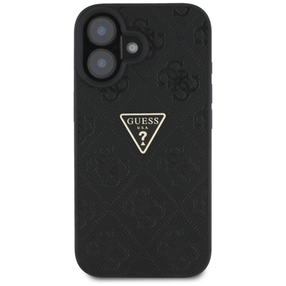 Husa pentru iPhone 16, Guess 4G Metal Logo, Protectie Slim, Compatibila, Negru - 2 | YEO