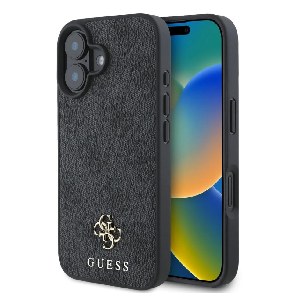 Husa pentru iPhone 16, Guess, Hardcase 4G Classic MagSafe, Negru