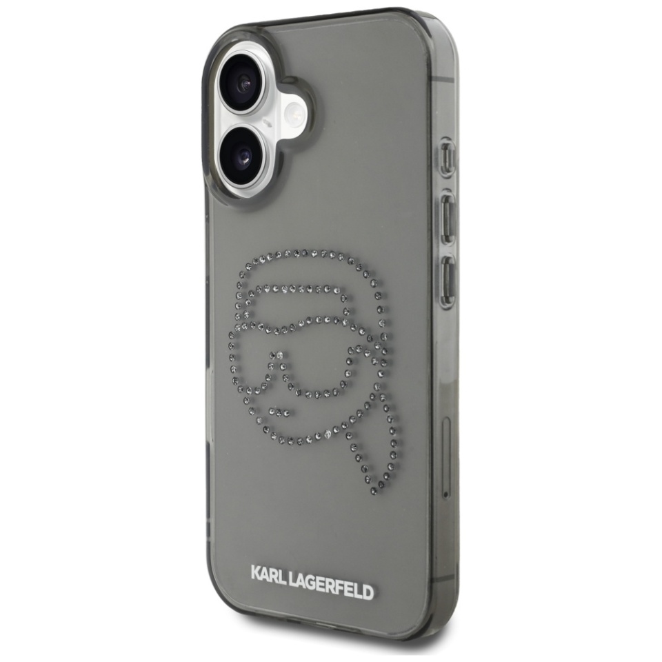 Husa pentru iPhone 16 IML Rhinestones, Karl Lagerfeld - Negru - 2 | YEO