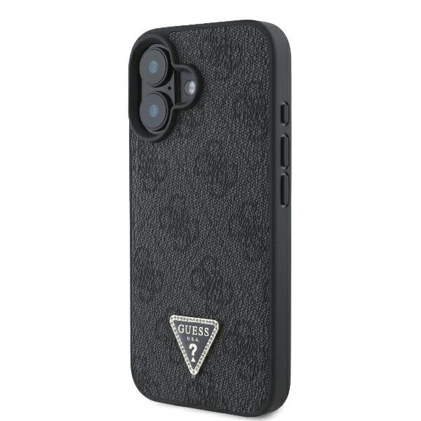 Husa pentru iPhone 16 Leather Metal Logo Strass Crossbody, Guess - Negru - 3 | YEO