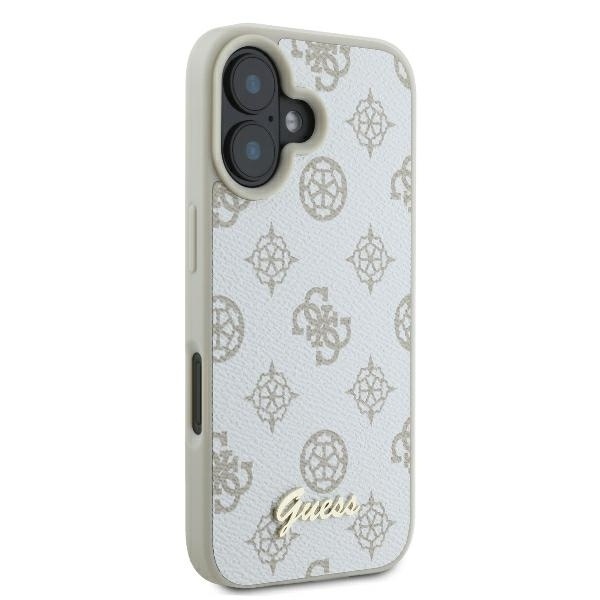 Husa pentru iPhone 16 Peony Script MagSafe, Guess - Alb - 3 | YEO