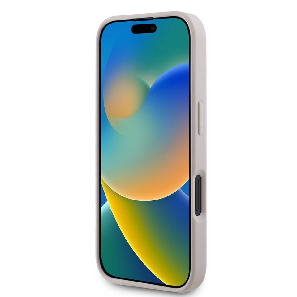 Husa pentru iPhone 16 Plus, Guess, Hardcase 4G Printed Stripes MagSafe, Roz - 1 | YEO