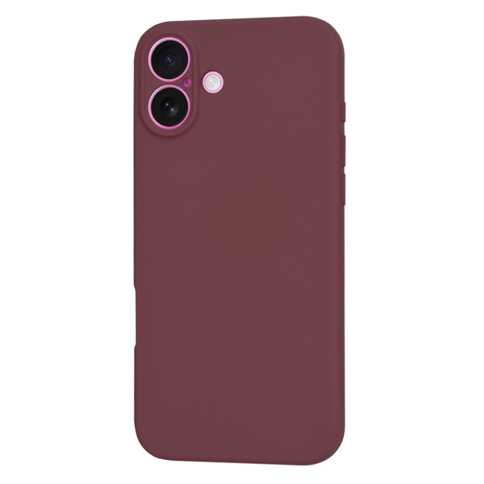 Husa pentru iPhone 16 Plus, SKYDDAR INNOVATION, din Silicon Catifelat, SoftElegance , Bordo, set cu sticker - 2 | YEO