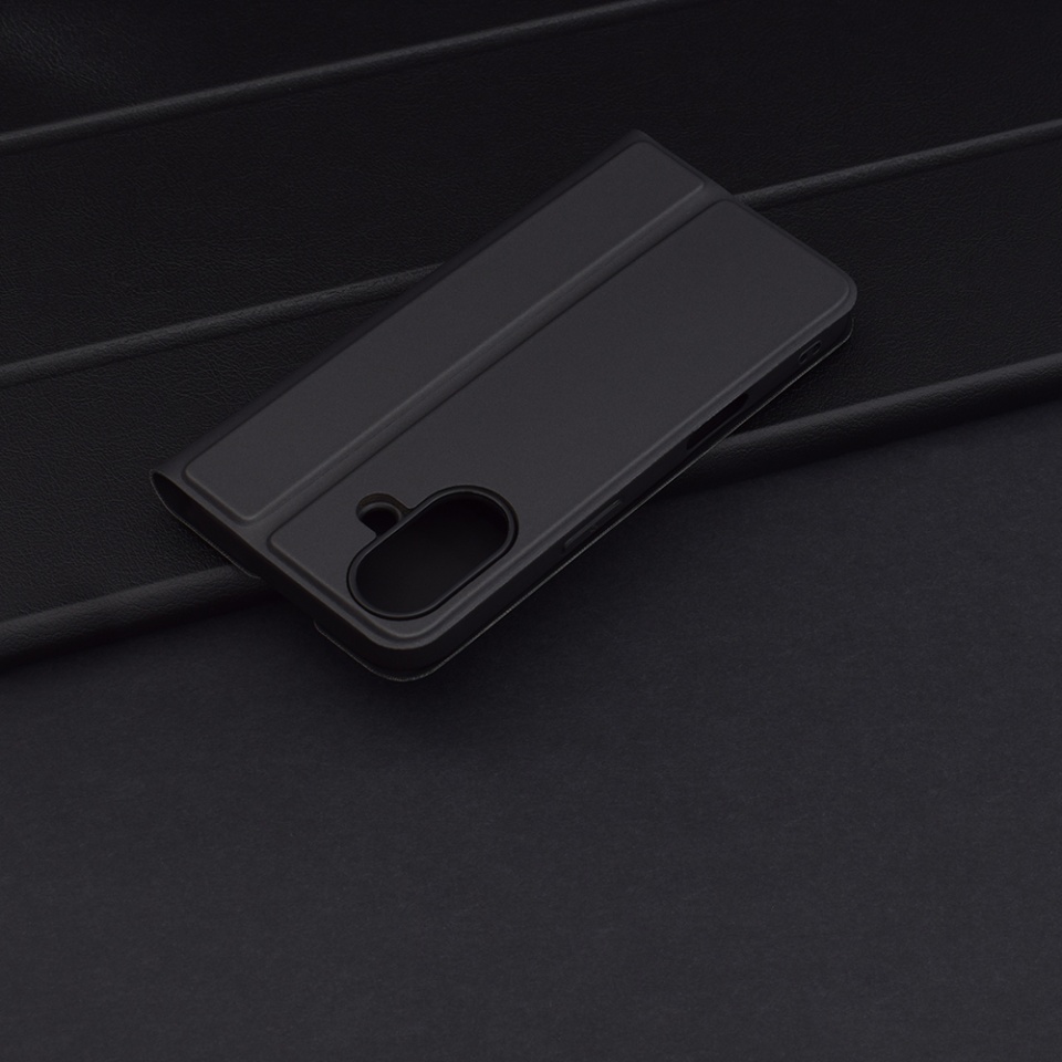 Husa pentru iPhone 16 Plus, SKYDDAR INNOVATION, Magskin Book, tip Carte cu Portofel Interior, Negru, set cu sticker - 1 | YEO