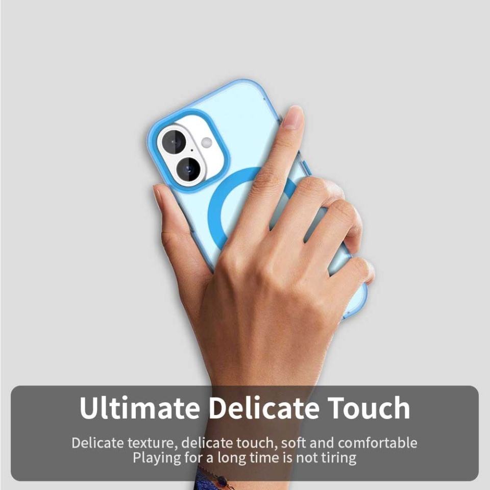 Husa pentru iPhone 16 Plus, SKYDDAR INOVATION, CandyCase, Magsafe, set cu sticker, Albastru - 1 | YEO