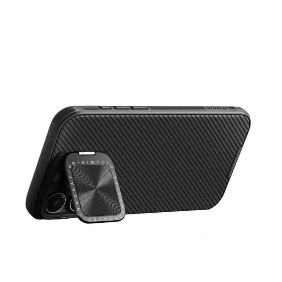Husa pentru iPhone 16 Pro cu inel magnetic si protectie camera Nillkin CamShield - Negru - 3 | YEO