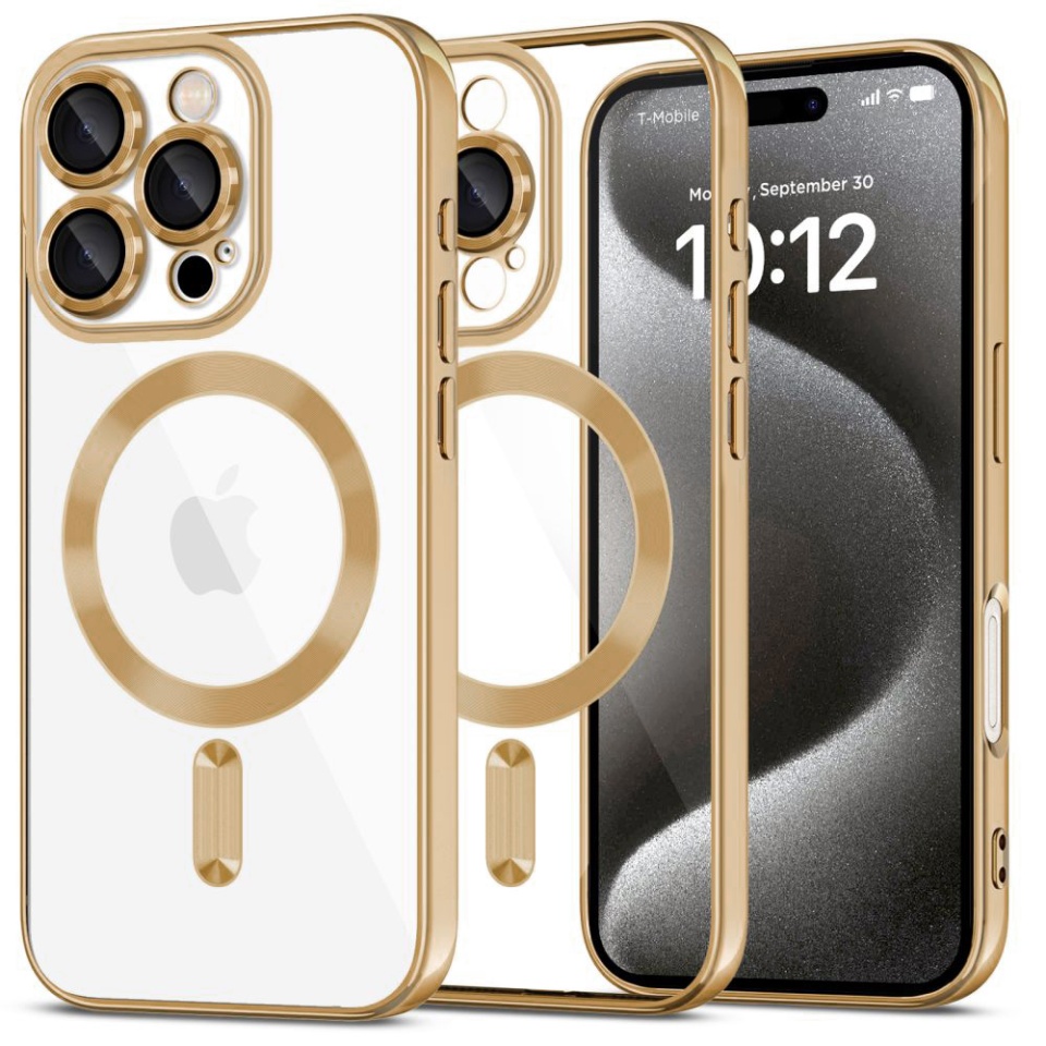 Husa pentru iPhone 16 Pro cu Magsafe integrat, SKYDDAR Luxury Shield - Auriu