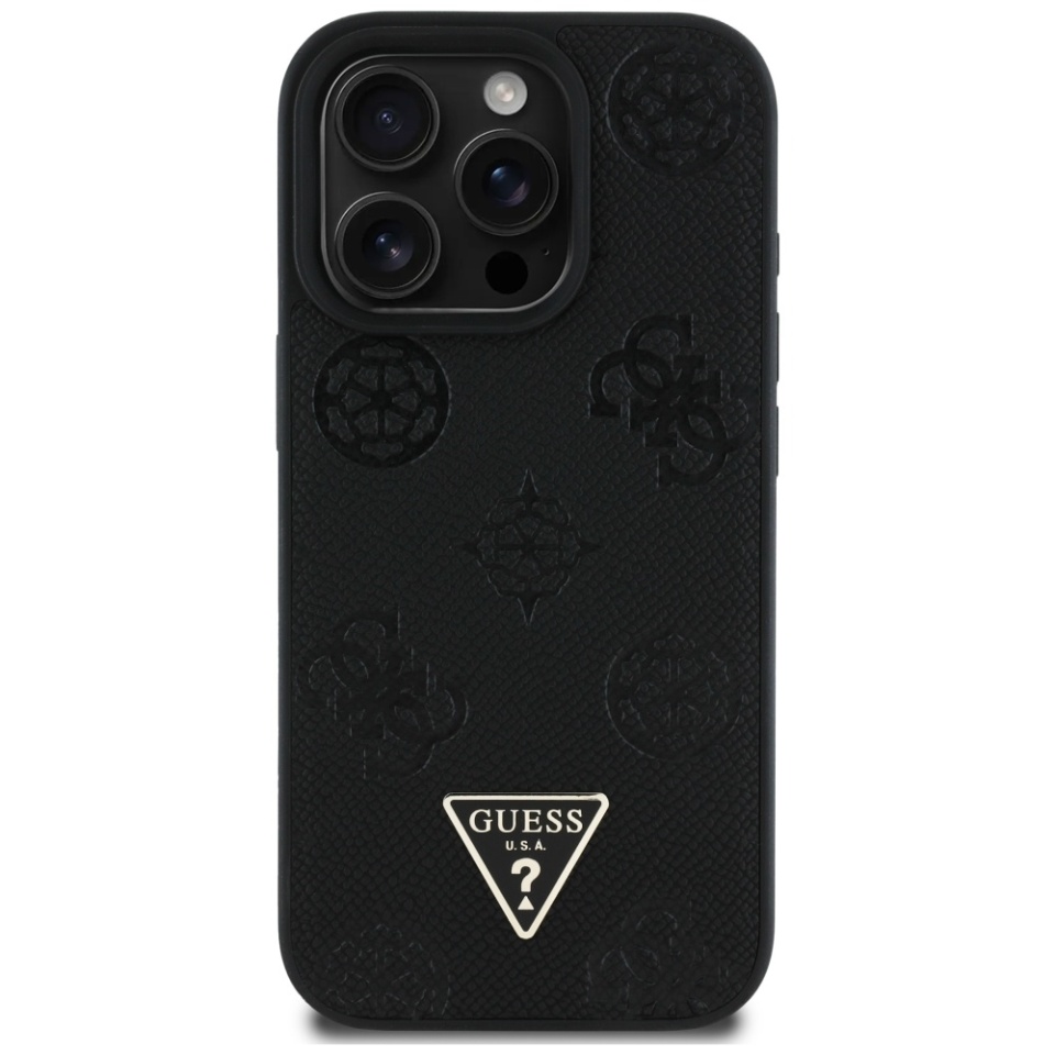 Husa pentru iPhone 16 Pro, Grained Triangle, Guess, Negru - 2 | YEO