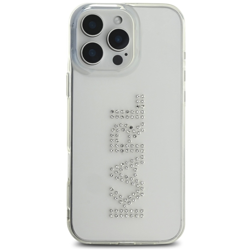 Husa pentru iPhone 16 Pro IML Rhinestones, Karl Lagerfeld - Transparenta - 2 | YEO