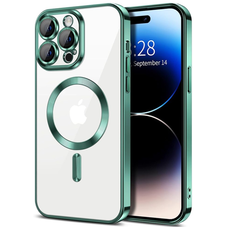 Husa pentru iPhone 16 Pro Max cu Magsafe integrat, SKYDDAR Luxury Shield - Verde deschis