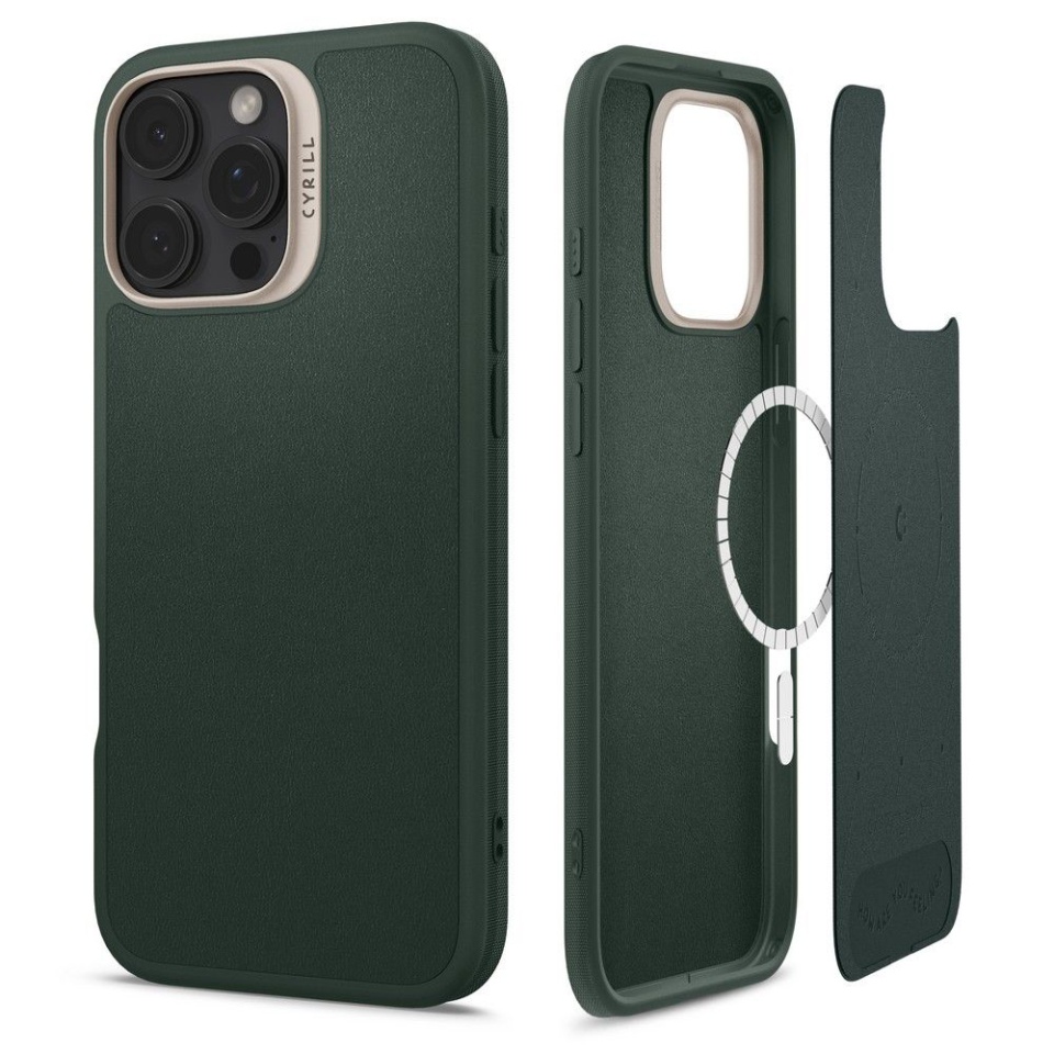 Husa pentru iPhone 16 Pro Max, Cyrill Kajuk MagSafe, Spigen - Verde