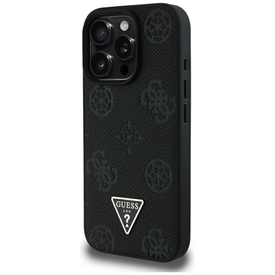 Husa pentru iPhone 16 Pro Max, Grained Triangle, Guess, Negru - 3 | YEO