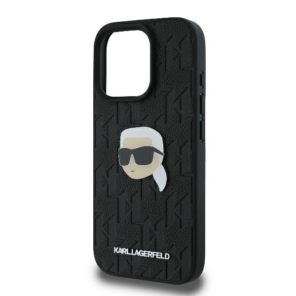 Husa pentru iPhone 16 Pro Max, Hardcase Leather Monogram, Karl Lagerfeld - Negru - 1 | YEO