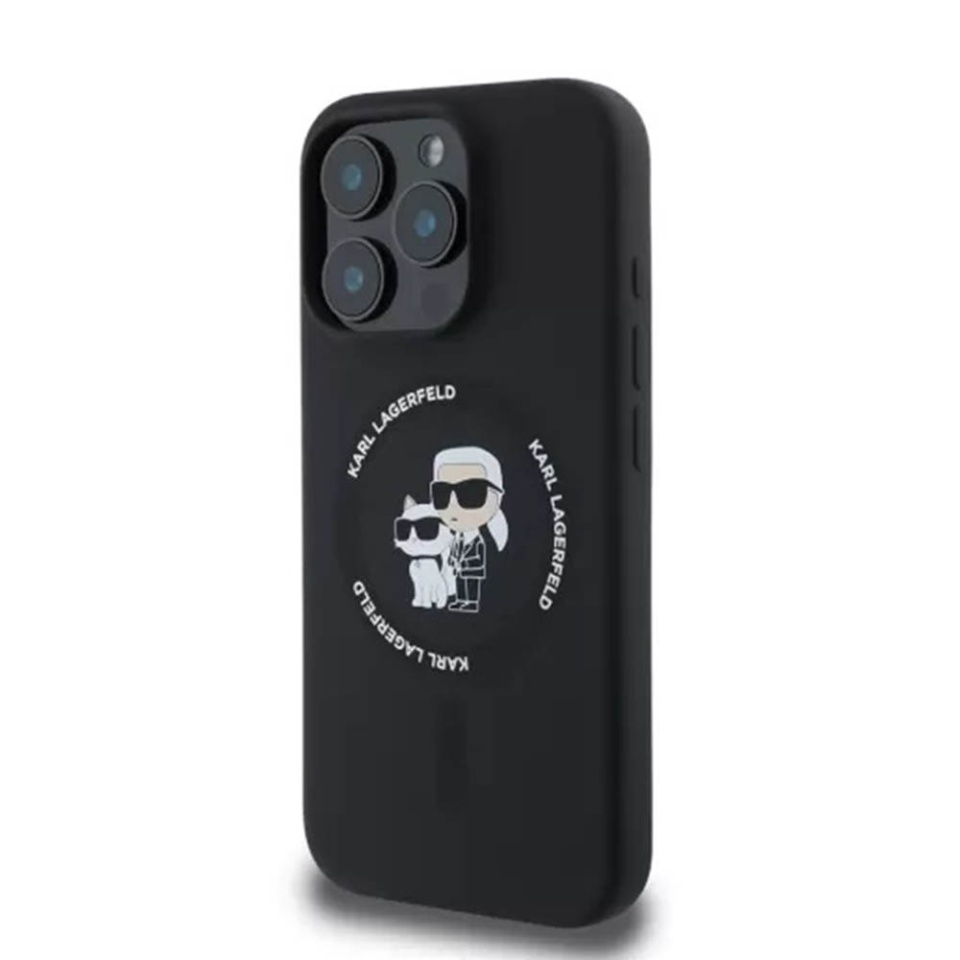 Husa pentru iPhone 16 Pro, Silicone MagSafe, Karl Lagerfeld - Negru - 1 | YEO