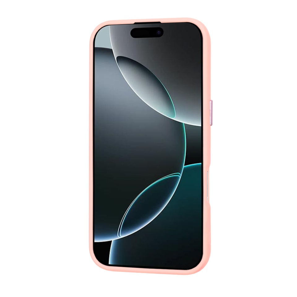 Husa pentru iPhone 16 Pro, SKYDDAR INNOVATION, HaloFrost MagSafe, Antisoc, set cu sticker, Roz - 1 | YEO