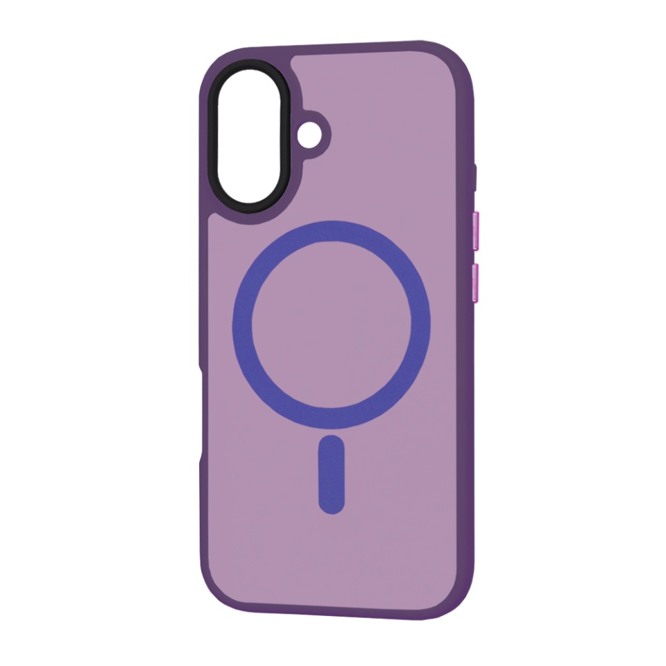 Husa pentru iPhone 16, SKYDDAR INNOVATION, HaloFrost MagSafe, Antisoc, set cu sticker, Mov inchis - 3 | YEO