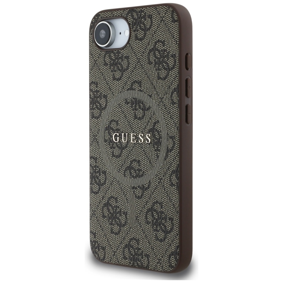 Husa pentru iPhone 16e, 4G Collection Leather MagSafe, Guess - Maro - 2 | YEO