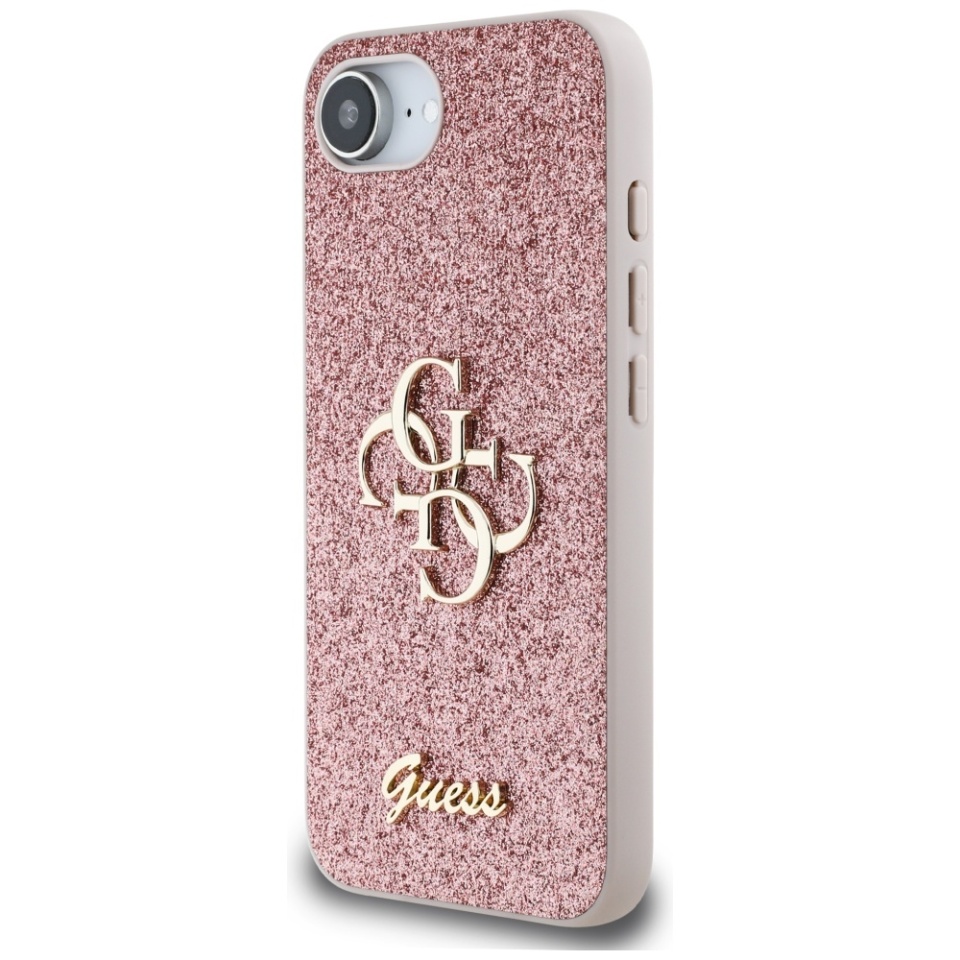 Husa pentru iPhone 16e, Glitter Fixed Big 4G, Protectie Slim, Guess, Roz - 2 | YEO