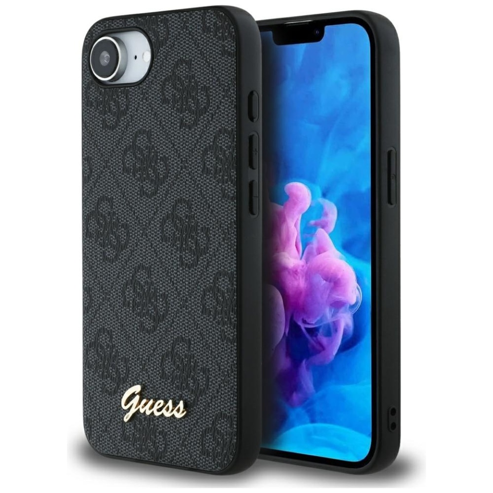 Husa pentru iPhone 16e, Guess, Hardcase 4G Charm, Negru