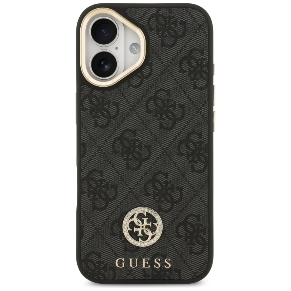 Husa pentru iPhone 17, 4G Strass Logo with Big Strap Metal Button MagSafe, Protectie Slim, Negru - 1 | YEO